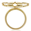 Yellow Gold Ring 1W096 Matte Gold Brass Ring with AAA Grade CZ