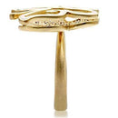 Yellow Gold Ring 1W096 Matte Gold Brass Ring with AAA Grade CZ