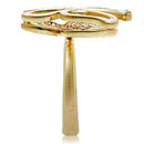 Yellow Gold Ring 1W096 Matte Gold Brass Ring with AAA Grade CZ