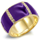 Yellow Gold Ring 1W145 Gold Brass Ring with Top Grade Crystal