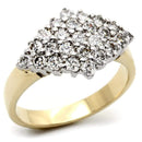 Yellow Gold Ring 2W010 Gold+Rhodium Brass Ring with AAA Grade CZ