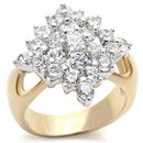 Yellow Gold Ring 2W024 Gold+Rhodium Brass Ring with AAA Grade CZ