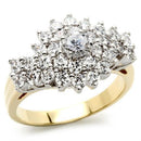 Yellow Gold Ring 2W026 Gold+Rhodium Brass Ring with AAA Grade CZ