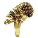 Yellow Gold Ring 3W004 Gold White Metal Ring with Top Grade Crystal