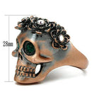 Yellow Gold Ring 3W014 Ancientry Gold White Metal Ring with Crystal