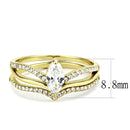 Silver Jewelry Rings Yellow Gold Ring DA276 Gold - Stainless Steel Ring with AAA Grade CZ Alamode Fashion Jewelry Outlet