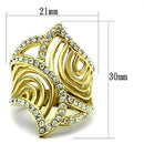 Silver Jewelry Rings Yellow Gold Ring GL296 Gold - Brass Ring with Top Grade Crystal Alamode Fashion Jewelry Outlet