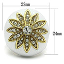 Silver Jewelry Rings Yellow Gold Ring GL326 Gold - Brass Ring with Top Grade Crystal Alamode Fashion Jewelry Outlet