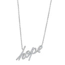 Charm Necklace 3W456 Rhodium Brass Necklace with AAA Grade CZ