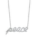 Charm Necklace 3W457 Rhodium Brass Necklace with AAA Grade CZ