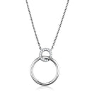 Charm Necklace 3W717 Rhodium Brass Necklace with AAA Grade CZ
