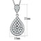 Charm Necklace 3W720 Rhodium Brass Necklace with AAA Grade CZ