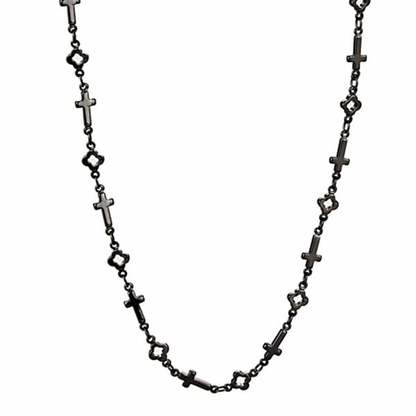 Charm Necklace LO3454 TIN Cobalt Black Brass Necklace
