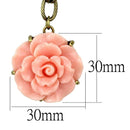 Charm Necklace LO3662 Antique Copper Brass Necklace with Synthetic