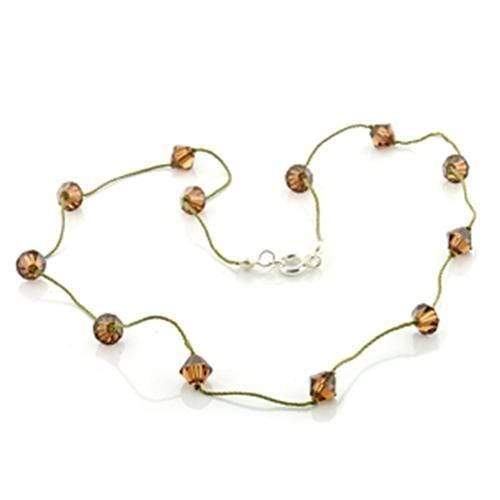 Crystal Necklace LO738 Brass Necklace with Top Grade Crystal in Smoky Topaz