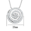 Cute Necklaces 3W422 Rhodium Brass Necklace with AAA Grade CZ