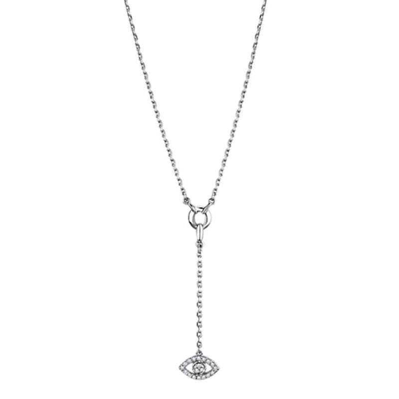 Cute Necklaces 3W423 Rhodium Brass Necklace with AAA Grade CZ