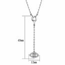 Cute Necklaces 3W423 Rhodium Brass Necklace with AAA Grade CZ