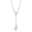 Cute Necklaces 3W425 Rhodium Brass Necklace with AAA Grade CZ