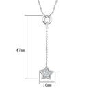 Cute Necklaces 3W426 Rhodium Brass Necklace with AAA Grade CZ