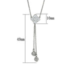 Cute Necklaces 3W427 Rhodium Brass Necklace with AAA Grade CZ