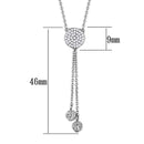 Cute Necklaces 3W429 Rhodium Brass Necklace with AAA Grade CZ