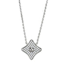 Cute Necklaces 3W430 Rhodium Brass Necklace with AAA Grade CZ