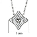 Cute Necklaces 3W430 Rhodium Brass Necklace with AAA Grade CZ