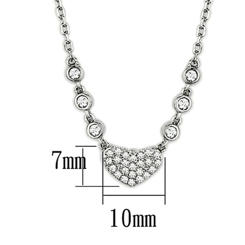 Cute Necklaces 3W433 Rhodium Brass Necklace with AAA Grade CZ