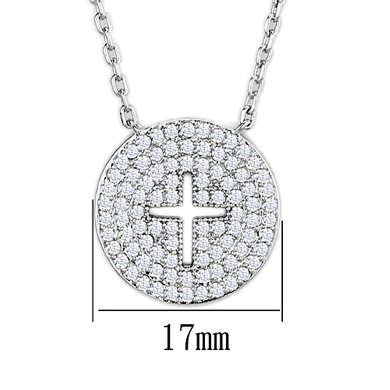 Cute Necklaces 3W434 Rhodium Brass Necklace with AAA Grade CZ