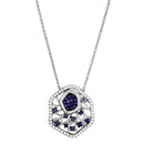 Cute Necklaces 3W438 Rhodium + Ruthenium Brass Necklace with AAA Grade CZ