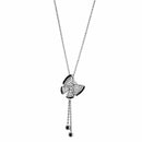 Cute Necklaces 3W441 Rhodium + Ruthenium Brass Necklace with CZ