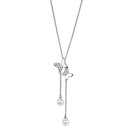 Cute Necklaces 3W442 Rhodium Brass Necklace with Synthetic in White