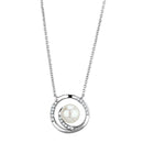 Cute Necklaces 3W444 Rhodium Brass Necklace with Synthetic in White