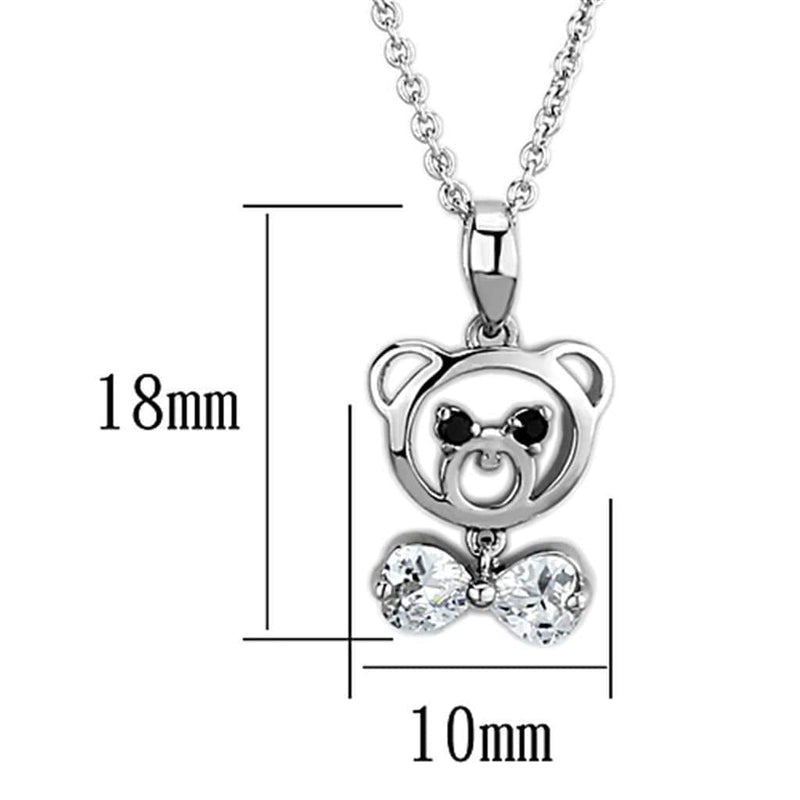 Cute Necklaces 3W445 Rhodium Brass Necklace with AAA Grade CZ