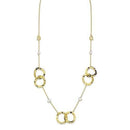 Gold Chain Necklace 3W1335 Gold Brass Necklace with CZ in Citrine Yellow