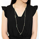 Gold Chain Necklace 3W1537 Gold Brass Necklace with Synthetic in Emerald