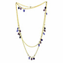 Gold Chain Necklace 3W1538 Gold Brass Necklace with Semi-Precious