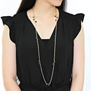 Gold Chain Necklace 3W1538 Gold Brass Necklace with Semi-Precious