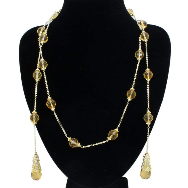 Gold Chain Necklace LO1717 Gold White Metal Necklace with Synthetic