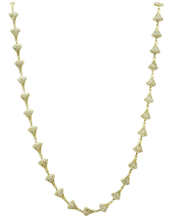 Gold Chain Necklace LO2625 Gold Brass Necklace with Top Grade Crystal