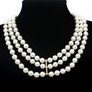 Gold Necklace For Women LO2644 Gold Brass Necklace with Semi-Precious