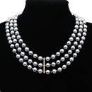 Gold Necklace For Women LO2645 Gold Brass Necklace with Semi-Precious