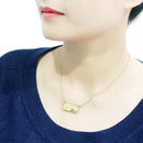 Gold Necklace LO4699 Flash Gold Brass Necklace with Top Grade Crystal