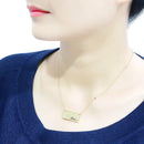 Gold Necklace LO4700 Flash Gold Brass Necklace with Top Grade Crystal