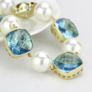 Silver Necklaces Gold Necklace LO4706 Gold Brass Necklace with Synthetic in Sea Blue Alamode Fashion Jewelry Outlet