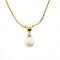 Gold Necklace LOA290 Gold Brass Necklace with Synthetic in White