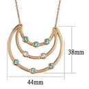 Gold Necklace TK2857 Rose Gold - Stainless Steel Necklace with Crystal
