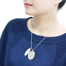 Necklace LO4693 Rhodium+Brushed Brass Necklace with Top Grade Crystal