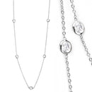 Necklace LO4704 Rhodium Brass Necklace with AAA Grade CZ